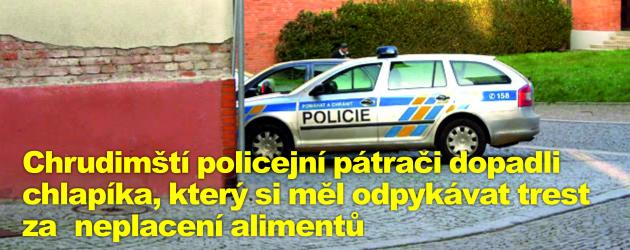 Chrudimští policejní pátrači dopadli chlapíka, který si měl odpykávat trest za  neplacení alimentů