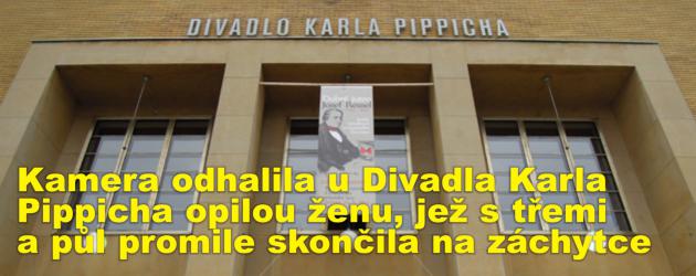 Kamera odhalila u Divadla Karla Pippicha opilou ženu, jež s třemi a půl promile skončila na záchytce 