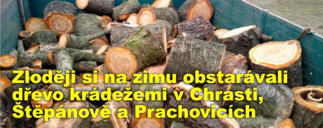 Zloději si na zimu obstarávali dřevo krádežemi v Chrasti, Štěpánově a Prachovicích