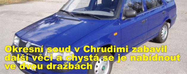 Okresní soud v Chrudim zabavil dlužníkům další věci a chystá se je nabídnout ve dvou dražbách