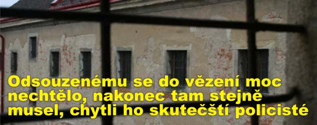 Odsouzenému se do vězení moc nechtělo, nakonec tam stejně musel, když ho chytli skutečští policisté 