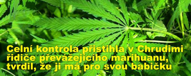 Celní kontrola přistihla v Chrudimi řidiče převážejícího marihuanu, tvrdil, že ji má pro svou babičku