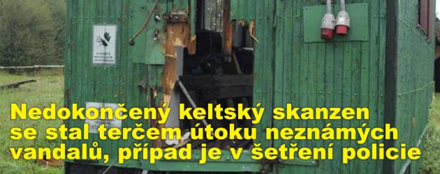 Nedokončený keltský skanzen se stal terčem útoku neznámých vandalů, případ je v šetření policie