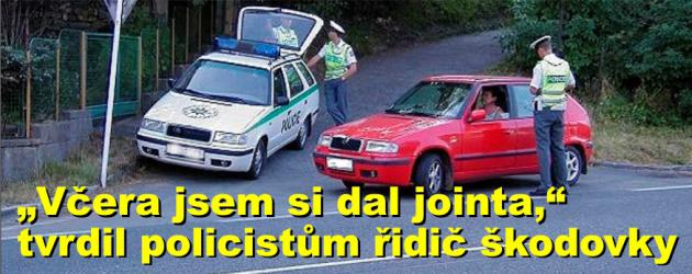 „Včera jsem si dal jointa,“ tvrdil policistům při kontrole v Hlinsku řidič škodovky