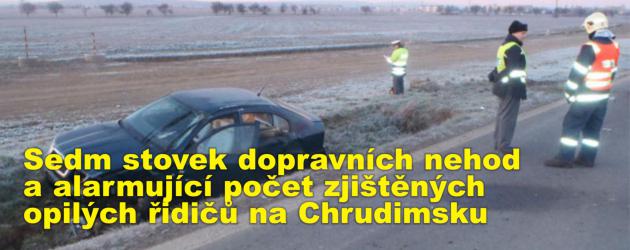 Sedm stovek dopravních nehod a alarmující počet zjištěných opilých řidičů na Chrudimsku