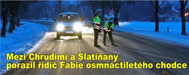 Mezi Chrudimí a Slatiňany porazil řidič Fabie chodce