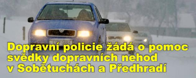 Dopravní policie žádá o pomoc svědky dopravních nehod v Sobětuchách a Předhradí