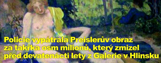 Policie vypátrala Preislerův obraz za takřka osm milionů, který zmizel před devatenácti lety z Galerie v Hlinsku
