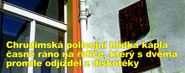 Chrudimská policejní hlídka kápla časně ráno na řidiče, který s dvěma promile odjížděl z diskotéky