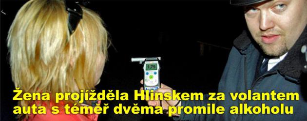 Žena projížděla Hlinskem za volantem svého auta s téměř dvěma promile alkoholu v krvi