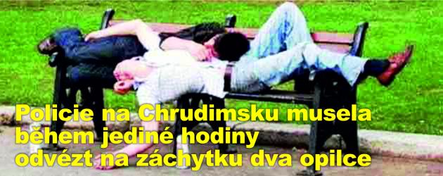 Policie na Chrudimsku musela během jediné hodiny odvézt na záchytku dva opilce