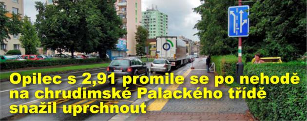 Opilec s 2,91 promile se po nehodě na chrudimské Palackého třídě snažil uprchnout, jeho záměr mu však nevyšel