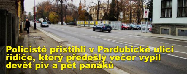 Policisté přistihli v Pardubické ulici řidiče, který předešlý večer vypil devět piv a pět panáků