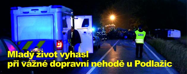 Mladý život vyhasl při vážné dopravní nehodě u Podlažic
