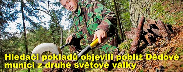 Hledači pokladů objevili poblíž Dědové na Hlinecku munici z druhé světové války