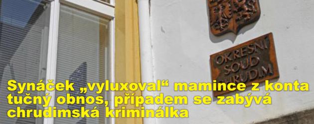 Synáček „vyluxoval“ mamince z konta tučný obnos, případem se zabývá chrudimská kriminálka