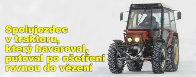 Spolujezdec v traktoru, který havaroval na Seči, putoval po ošetření v nemocnici rovnou do vězení
