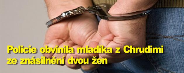 Policie obvinila mladíka z Chrudimi ze znásilnění dvou žen, hrozí mu až pětiletý trest