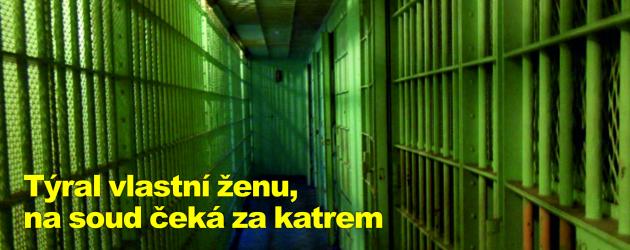 Týral vlastní ženu, na soud čeká za katrem