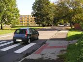 Českou ulicí se toulal bílý pudl, strážníci napomenuli jeho majitele, že ho neuhlídal