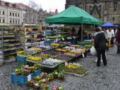 Středečním trhům na Resselově náměstí by podle kupujících prospěla větší rozmanitost a více lokálních produktů
