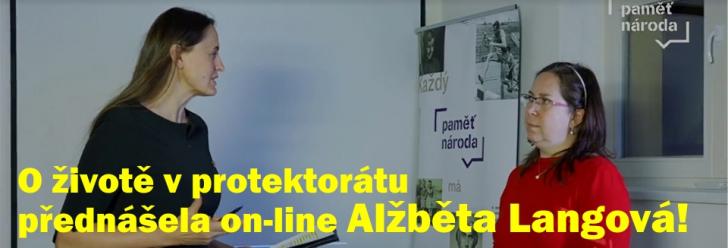 Alžběta Langová přednášela živě z Institutu paměti národa