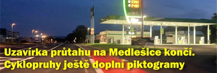 Cyklopruhy už zabarvila červená. Konec uzavírky se blíží