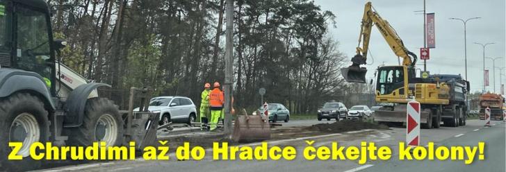 Z Chrudimi do Hradce očekávejte dopravní komplikace!