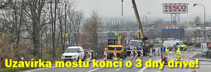 Uzavírka mostu končí o tři dny dříve! Na pomoc přijela i historická tatrovka