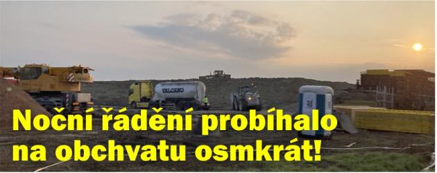 Noční řádění probíhalo na obchvatu celkem osmkrát