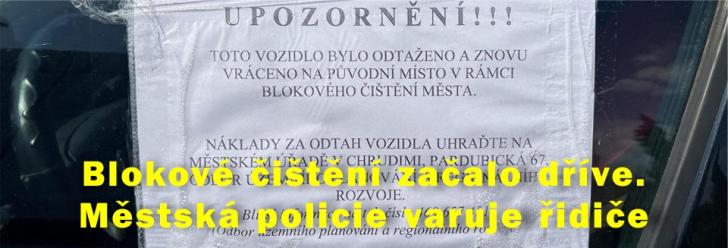 Blokové čištění začalo dříve. Městská policie varuje řidiče