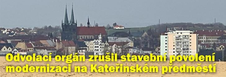 Krajský úřad vyhověl městu a zrušil stavební povolení pro optickou síť na Kateřinském předměstí