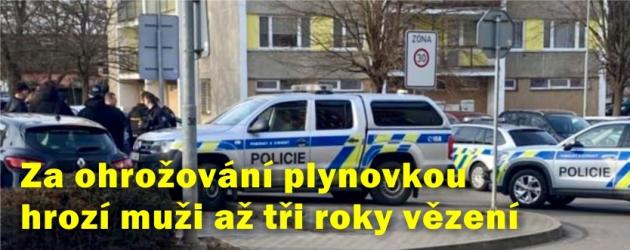 Za hrozbu plynovkou hrozí rozhněvanému muži až tři roky