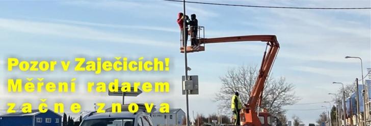 Pozor v Zaječicích! Radar byl mimo provoz