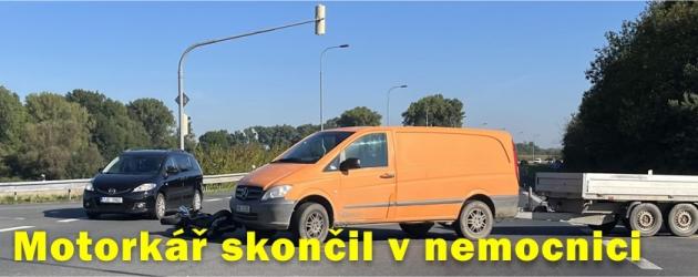 Motorkář skončil v nemocnici