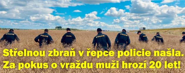 Zbraň po činu odhodil do pole s řepkou