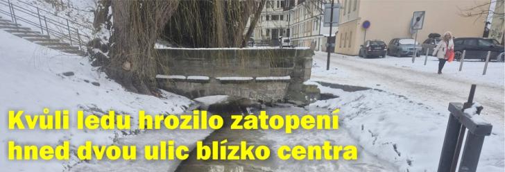 Kvůli ledu hrozí zatopení Soukenické i Koželužské ulice