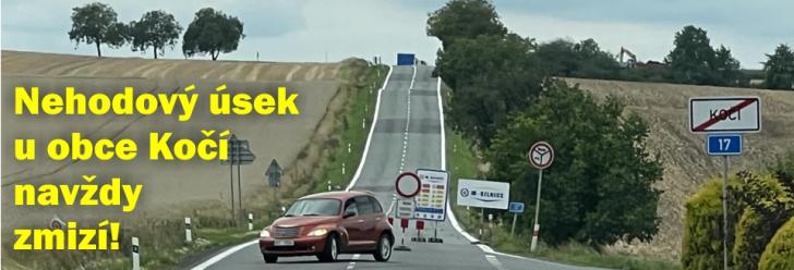 Nehodový úsek u obce Kočí zmizí. ŘSD nebezpečnou zatáčku srovná