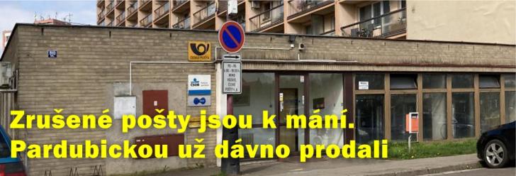 Zrušené chrudimské pošty jsou k mání. Hlavní pardubickou poštu už prodali