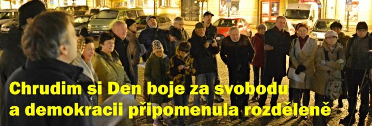 Chrudim si Den boje za svobodu a demokracii připomenula rozděleně