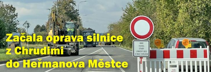 Oprava silnice z Chrudimi do Heřmanova Městce začala