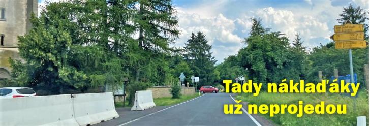 Náklaďáky tudy i přes zákaz stále jezdí, u hřbitova ale už nezaparkují