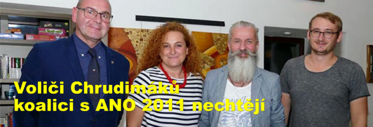 Voliči Chrudimáků koalici s ANO 2011 nechtějí
