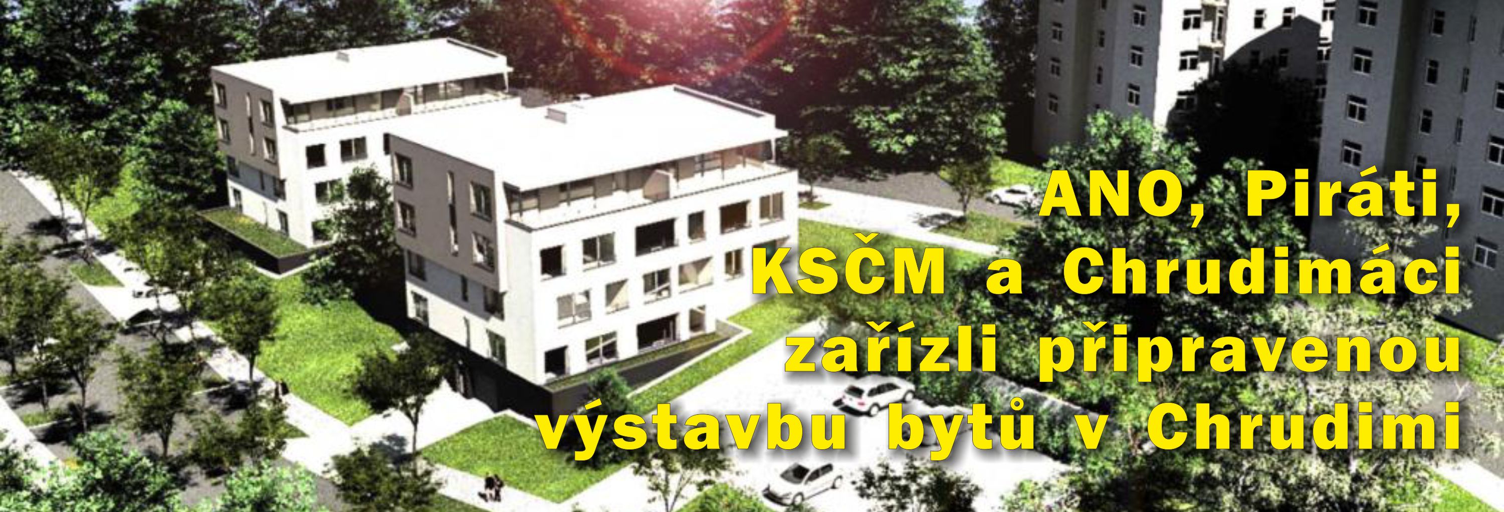 ANO, Piráti, KSČM a Chrudimáci zařízli připravenou výstavbu bytů v Chrudimi